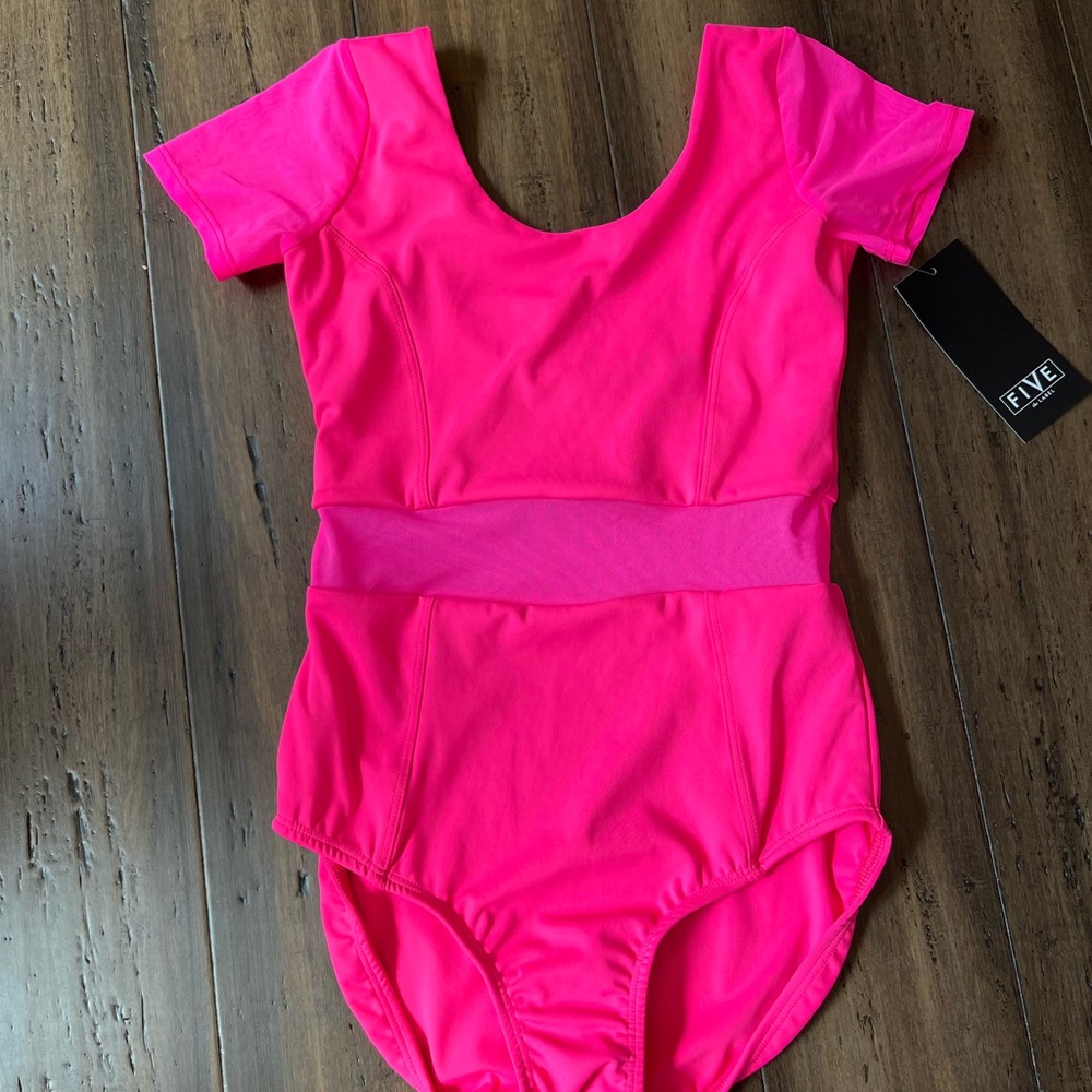 Five Dancewear - Bright Pink Short Sleeve Leotard NWT